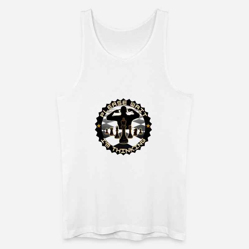 Schach bitte warten Ich denke nach - Männer Bio Tank Top - Weiß
