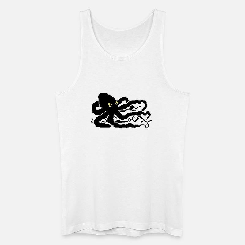 8bit pixel octopus - Männer Bio Tank Top - Weiß
