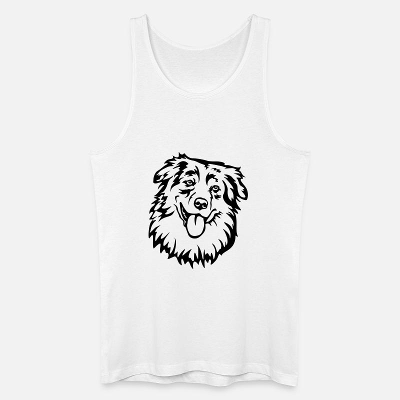 Australian Shepherd Kopf - Männer Bio Tank Top - Weiß
