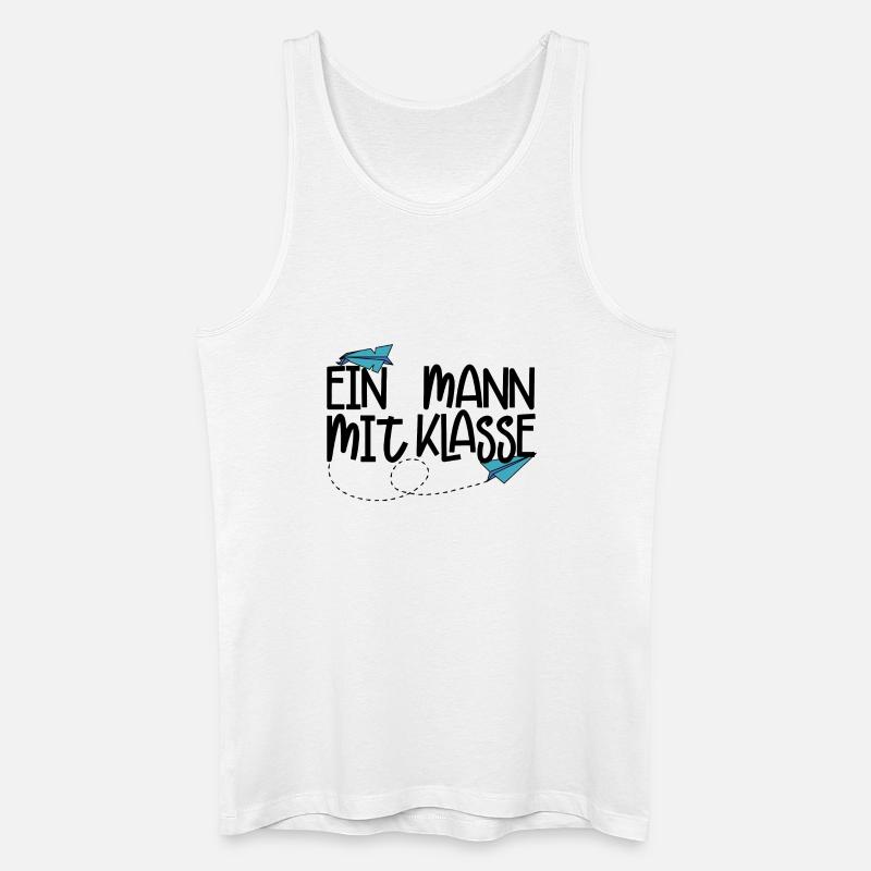 Ein Mann mit Klasse - (schwarz) - Männer Bio Tank Top - Weiß