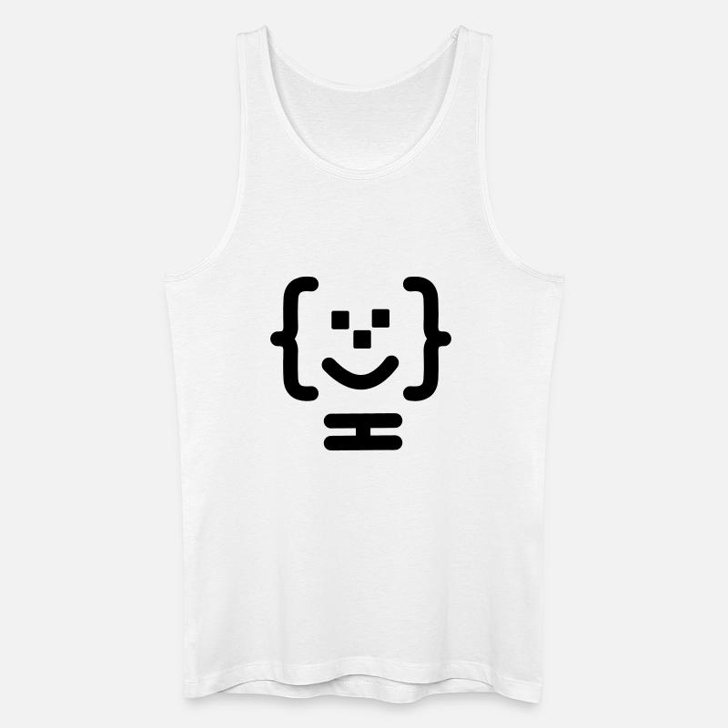 Logo du code du programmeur principal - Débardeur bio Homme - blanc