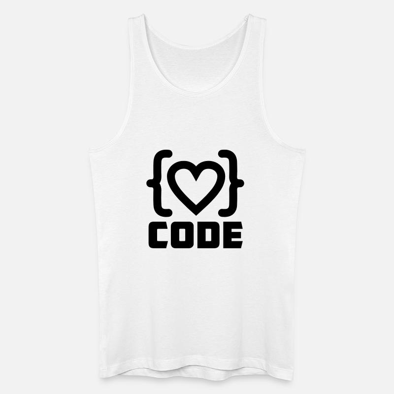 Herzprogrammierer Code Logo mit Text CODE - Männer Bio Tank Top - Weiß