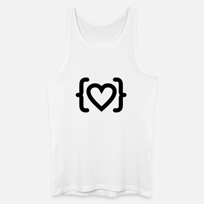 Herz des Programmierer-Code-Logos - Männer Bio Tank Top - Weiß