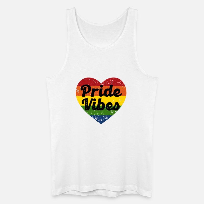 Pride Vibes Herz-Design - Männer Bio Tank Top - Weiß