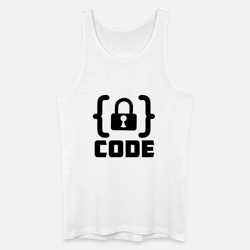Code mit Sperrprogrammierer - Männer Bio Tank Top - Weiß
