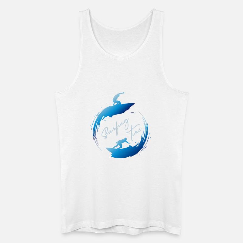Surfen, Surfzeit - Männer Bio Tank Top - Weiß