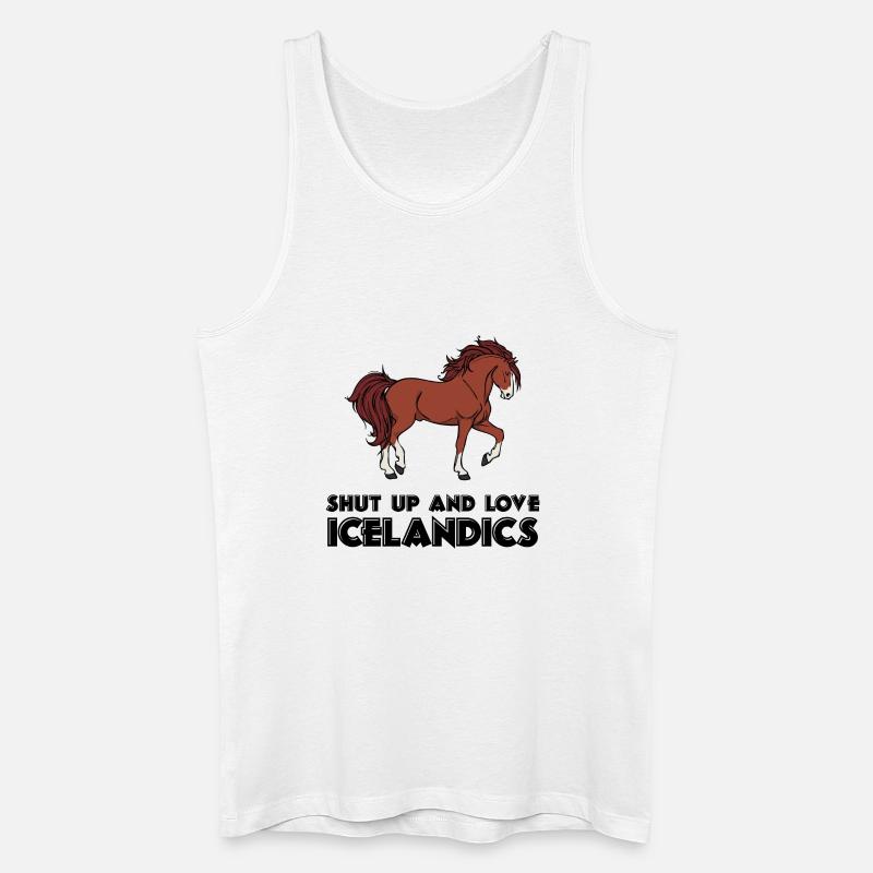 Cool Islandpferde Statement Pferdeliebe Isländer - Männer Bio Tank Top - Weiß