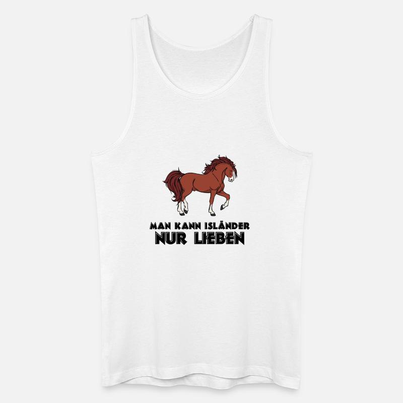 Islandpferde Statement Pferde Pferdeliebe Isländer - Männer Bio Tank Top - Weiß