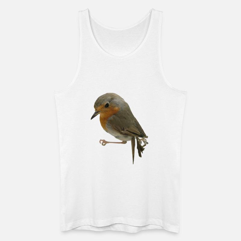 Rotkehlchen - Männer Bio Tank Top - Weiß