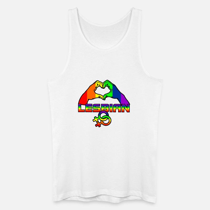 Regenbogen lesbies stolzes Logo 4 - Männer Bio Tank Top - Weiß
