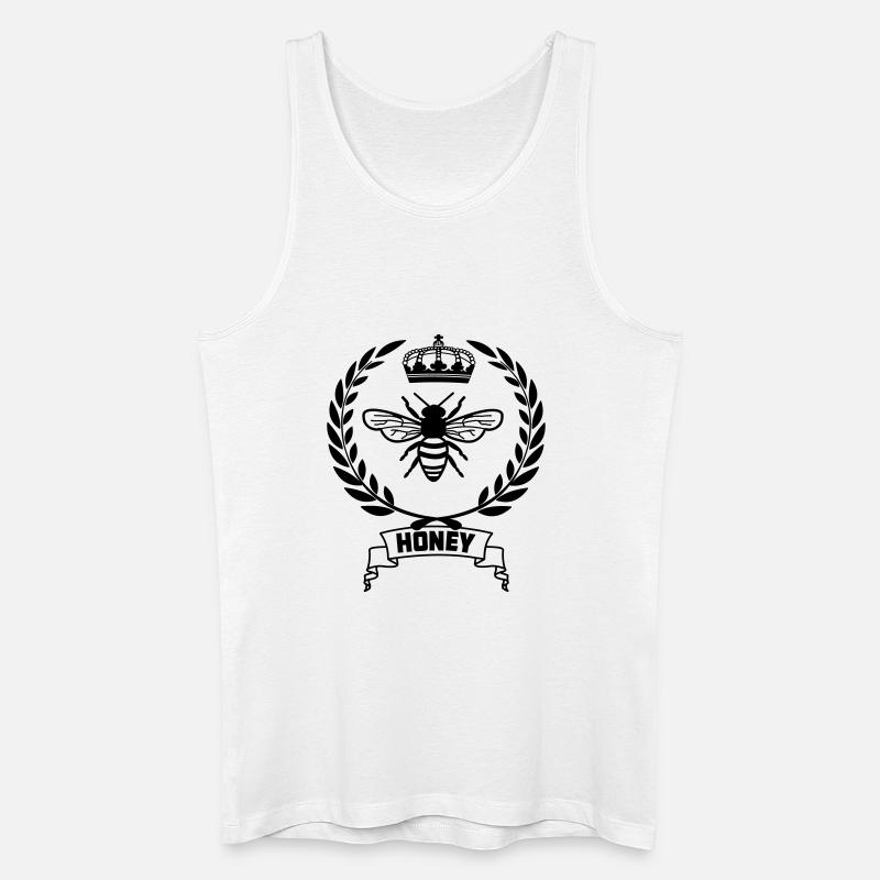 Biene im Lorbeerkranz - Männer Bio Tank Top - Weiß