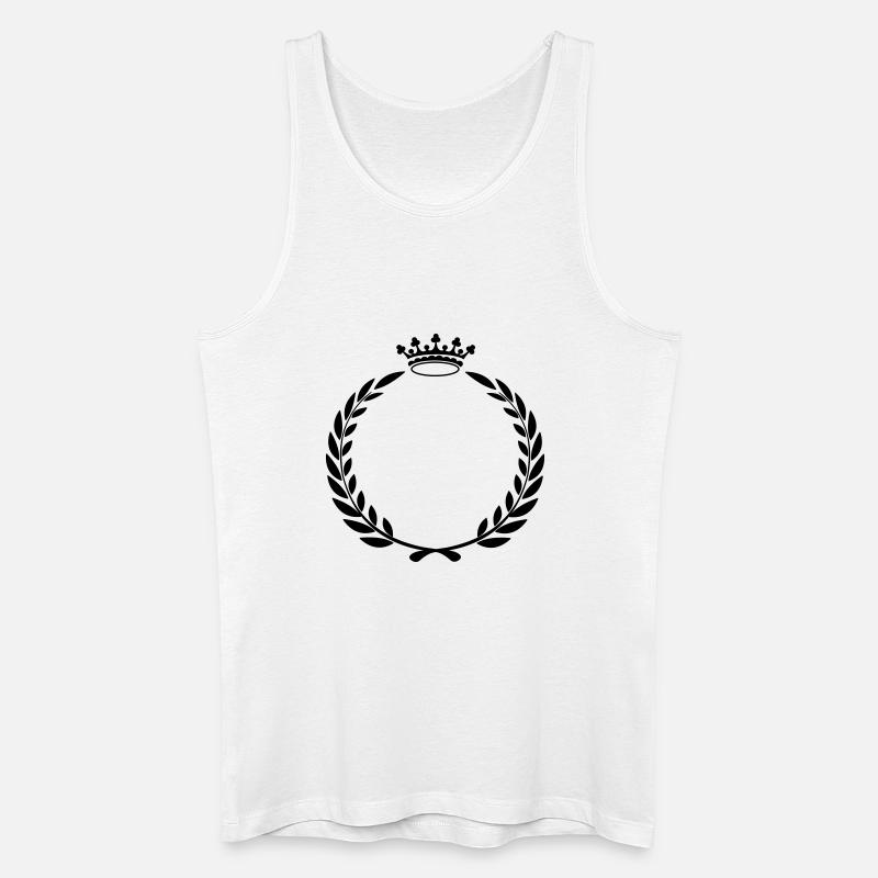 Lorbeerkranz mit Krone - Männer Bio Tank Top - Weiß