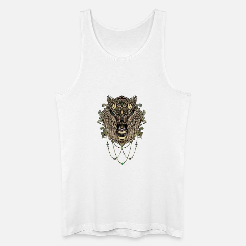 Elegante Eule mit Totenkopf - Männer Bio Tank Top - Weiß