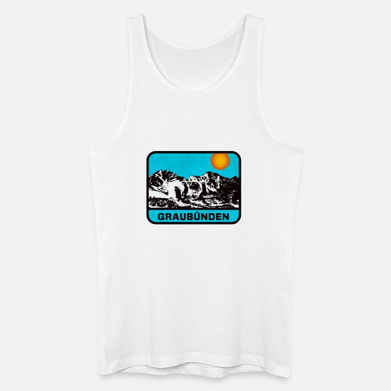 Graubünden Panorama Sonnenrand - Männer Bio Tank Top - Weiß