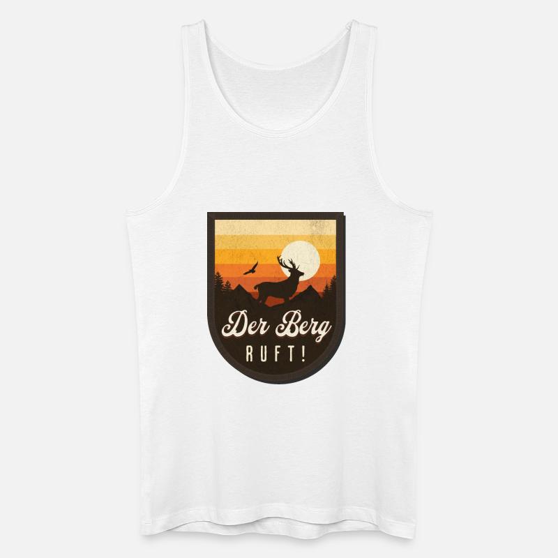 Der Berg ruft Bergwanderer Berge wandern - Männer Bio Tank Top - Weiß