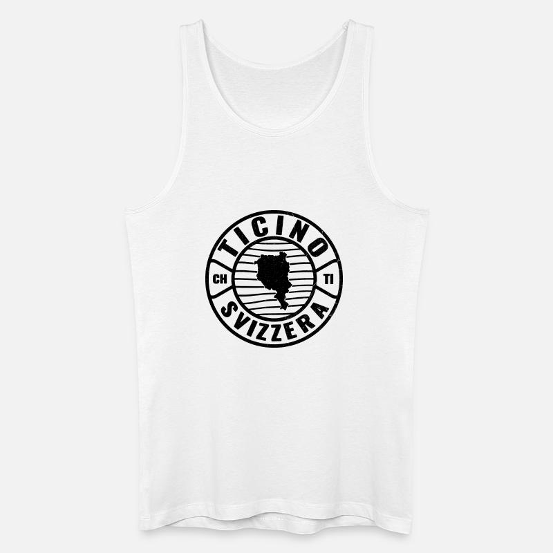Ticino Schweiz Emblem Design - Männer Bio Tank Top - Weiß
