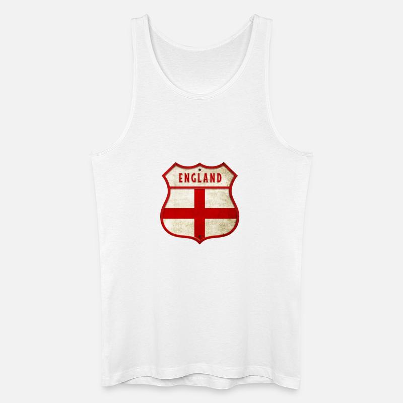 England Flaggen Wappen - Männer Bio Tank Top - Weiß