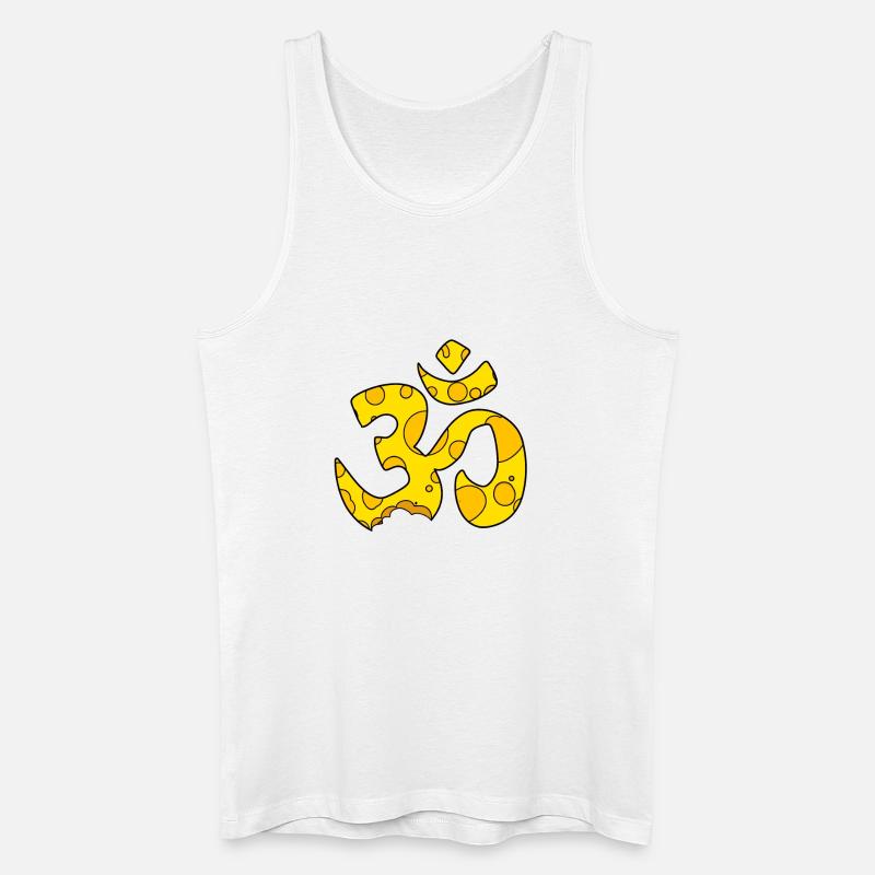 Käse OM Zeichen - Männer Bio Tank Top - Weiß