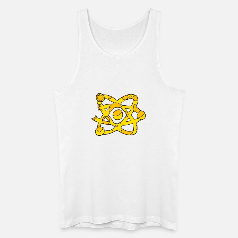 Atom Käse Symbol Wissenschaft Wissenschaftlich - Männer Bio Tank Top - Weiß