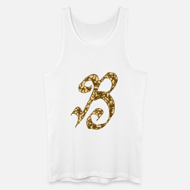 B / Initiale - Männer Bio Tank Top - Weiß