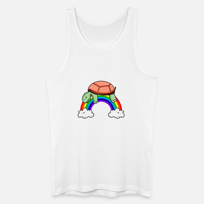 Rainbow Turtle - Men’s Organic Tank Top - white