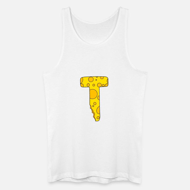 Buchstabe T - Männer Bio Tank Top - Weiß