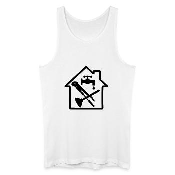 Tools logo plumber in cottage 2 - Men’s Organic Tank Top - white - Front