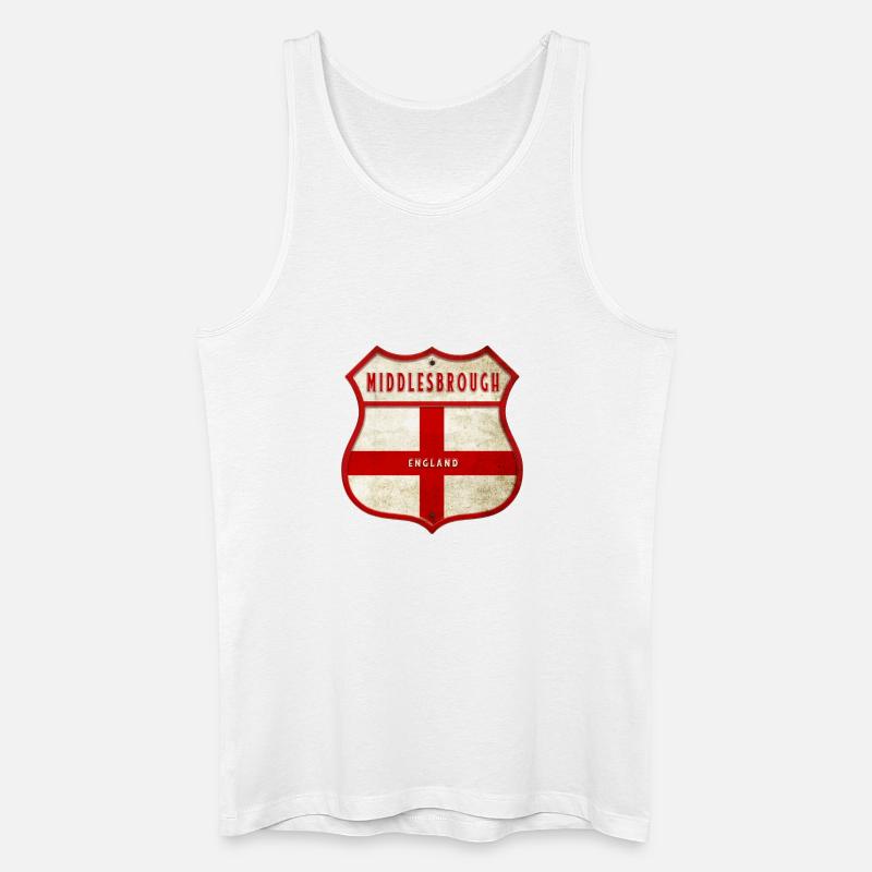 Middlesbrough England Wappen - Männer Bio Tank Top - Weiß
