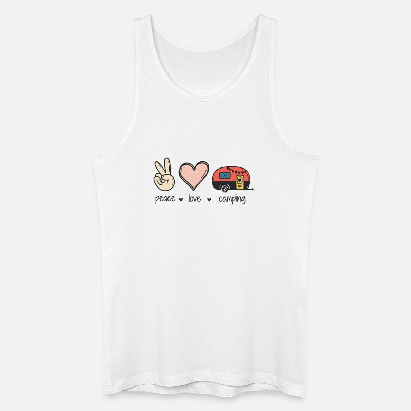 Frieden Liebe Camping - Männer Bio Tank Top - Weiß