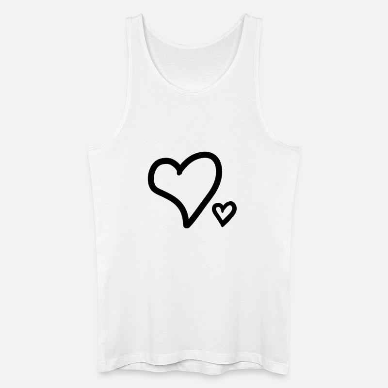 Hjerte hjerter - Økologisk tanktop til mænd - hvid