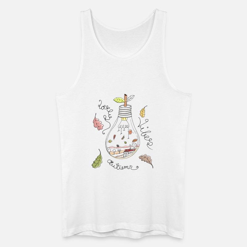 Herbst in Glühbirne und schöner Spruch - Männer Bio Tank Top - Weiß
