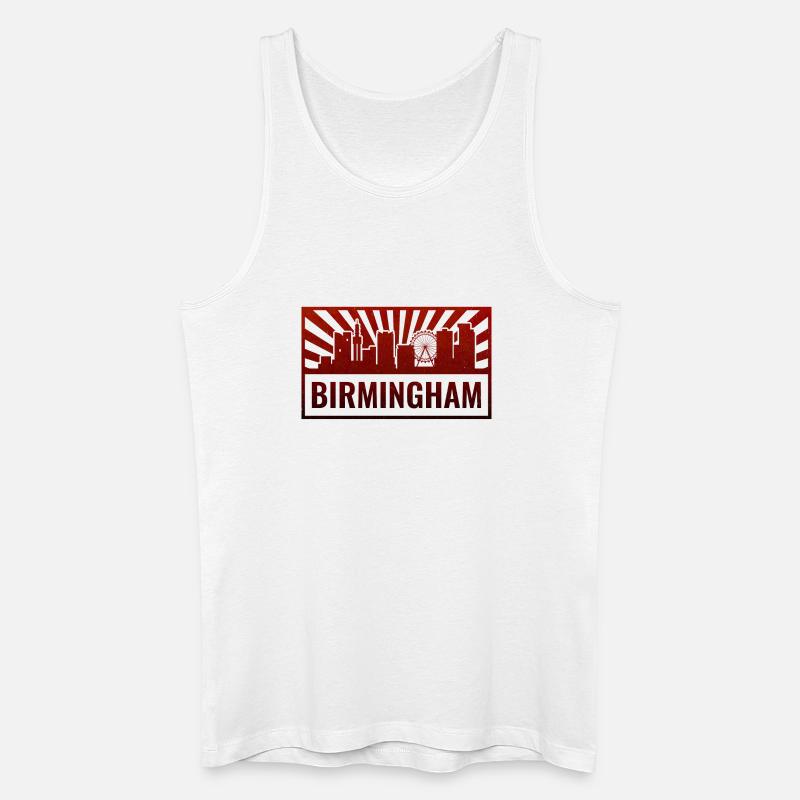 Birmingham Skyline Silhouette - Männer Bio Tank Top - Weiß