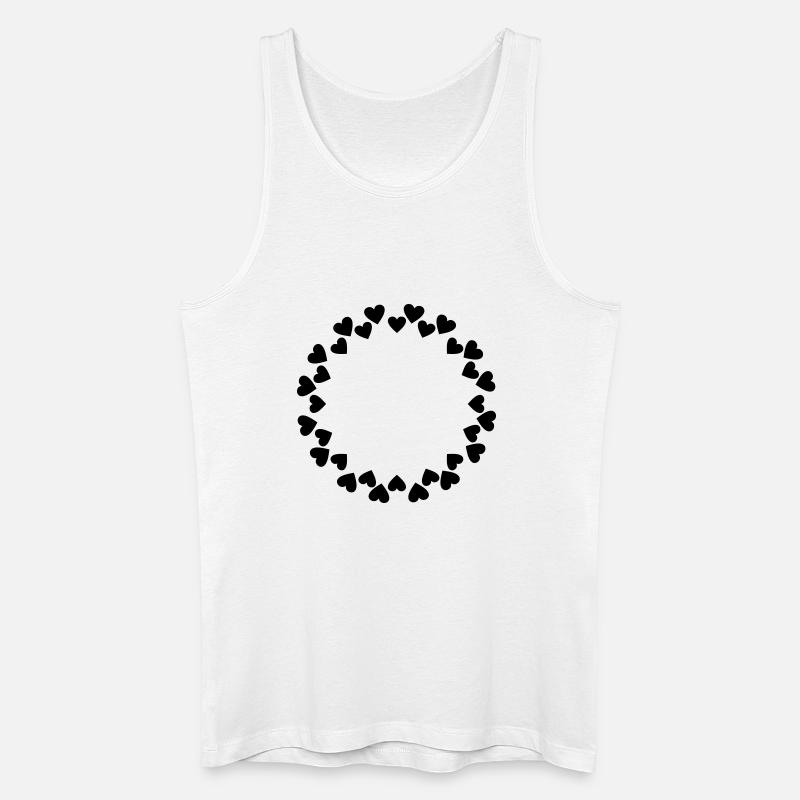 Hearts circle large small double circle - Men’s Organic Tank Top - white