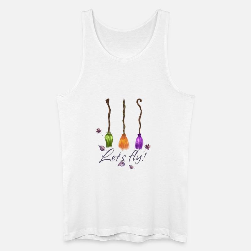 Hexenbesen Let's fly! - Männer Bio Tank Top - Weiß