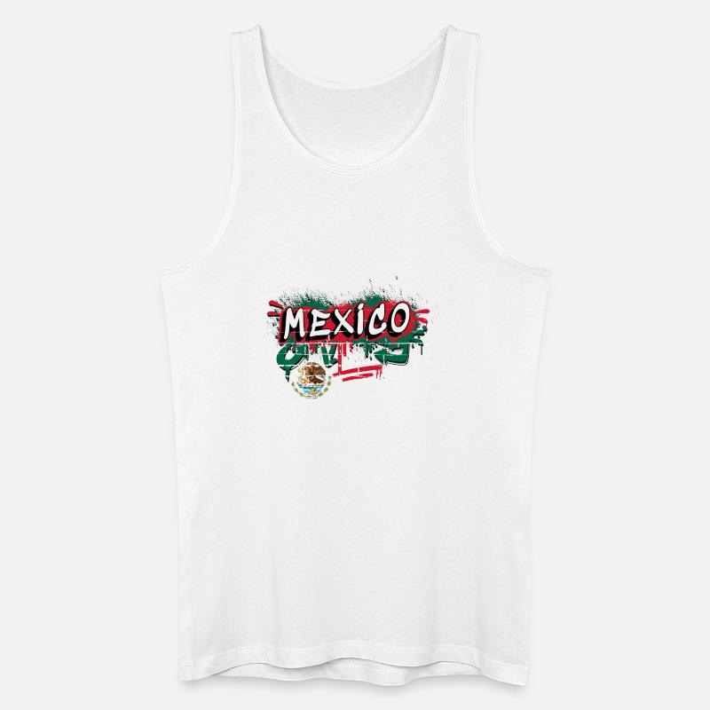 Mexiko Flagge Graffiti Design - Männer Bio Tank Top - Weiß