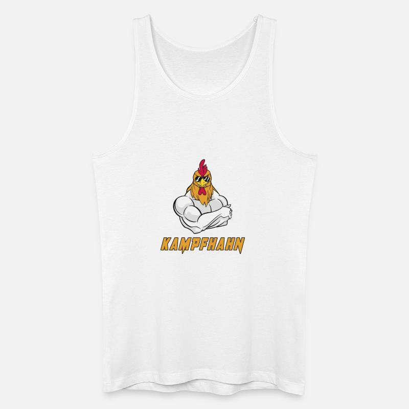 Kampfhahn Design - Männer Bio Tank Top - Weiß