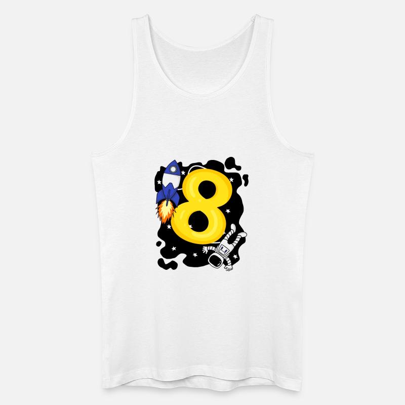 Junge 8 Jahre alt - Männer Bio Tank Top - Weiß