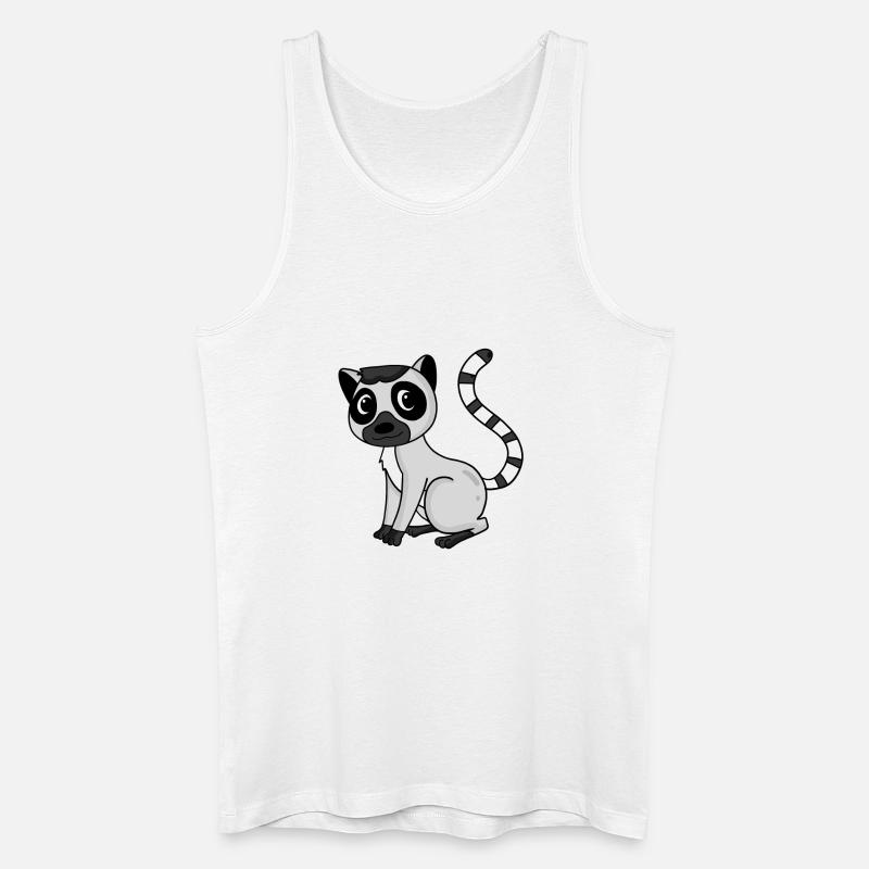 Katte Lemuren - Männer Bio Tank Top - Weiß