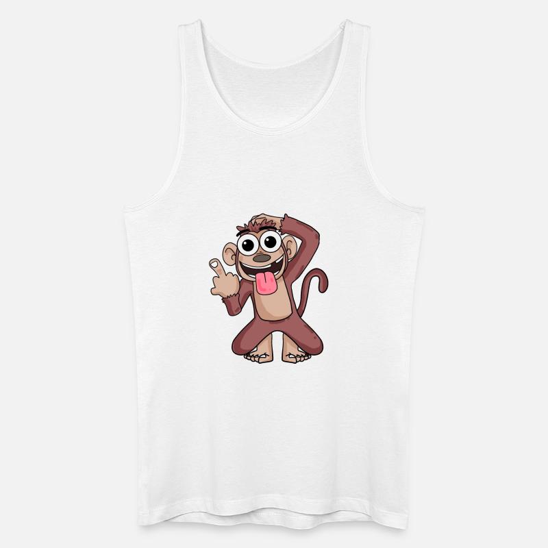 Affe, der Mittelfinger zeigt - Männer Bio Tank Top - Weiß