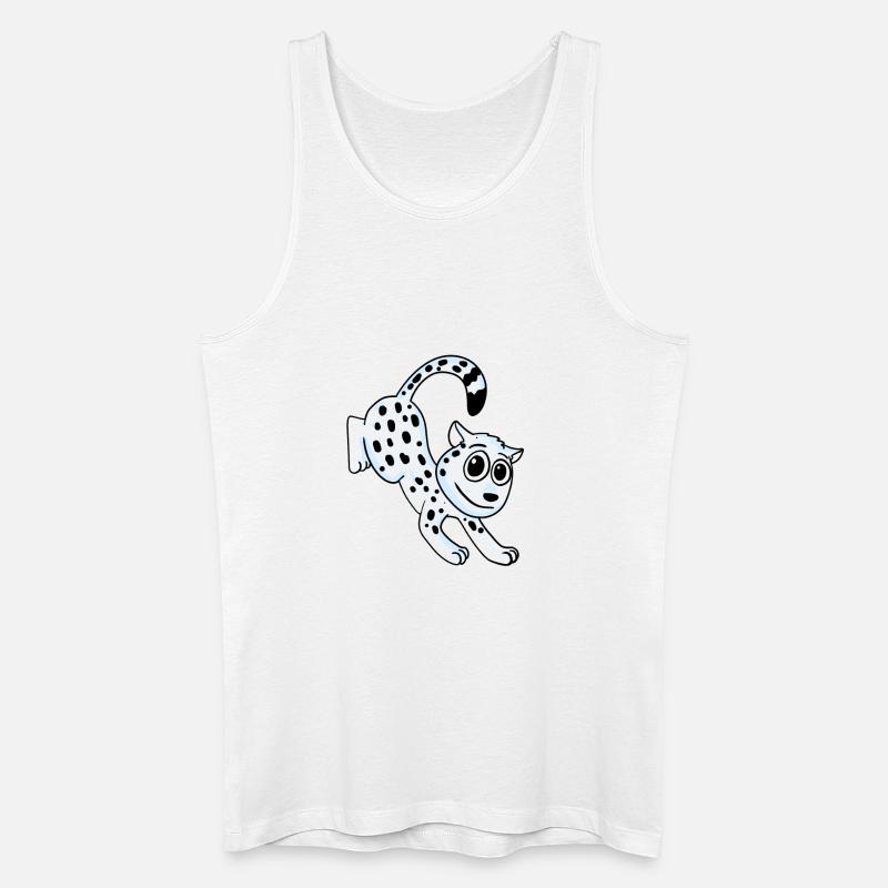 Schneeleopard Leopard - Männer Bio Tank Top - Weiß