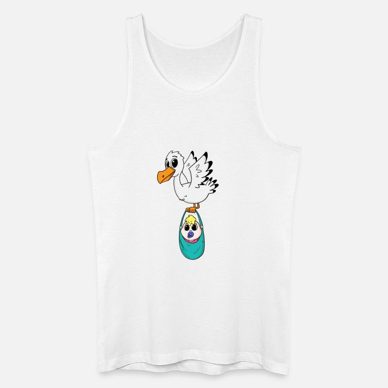 Vogel mit Baby Schwangerschaft - Männer Bio Tank Top - Weiß