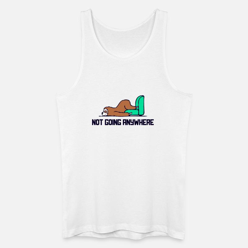 Lazy Sloth Sleep Statement Late Riser - Men’s Organic Tank Top - white