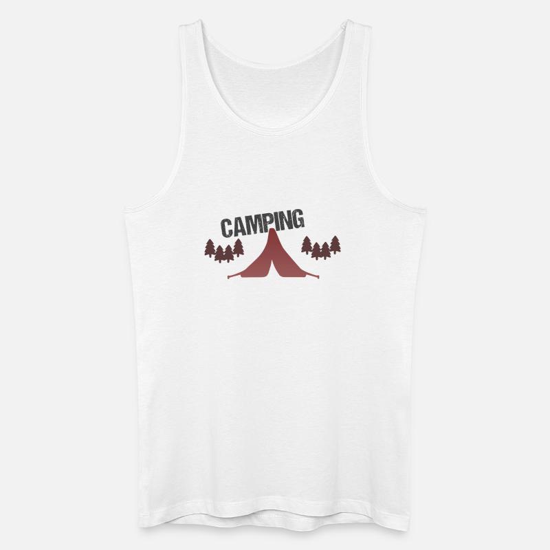 Sunset Forest Campingzelt - Männer Bio Tank Top - Weiß