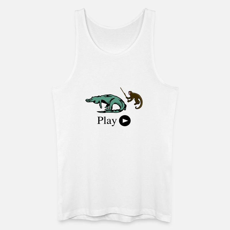 Affe und Krokodil - Männer Bio Tank Top - Weiß