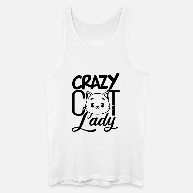 Katzenverrücktes Mädchen - Männer Bio Tank Top - Weiß