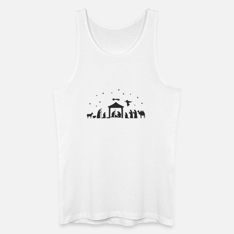 Weihnachtskrippe Silhouette Krippenszene - Männer Bio Tank Top - Weiß