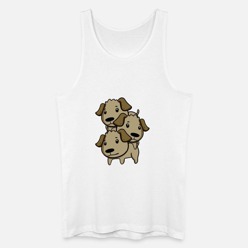 Niedliche Hunde - Männer Bio Tank Top - Weiß