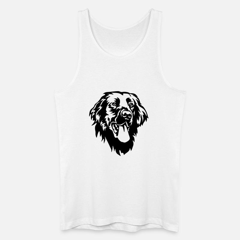 Flat-coated Retriever Kopf - Männer Bio Tank Top - Weiß