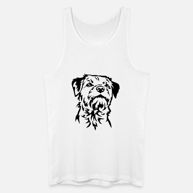 Border Terrier Kopf - Männer Bio Tank Top - Weiß