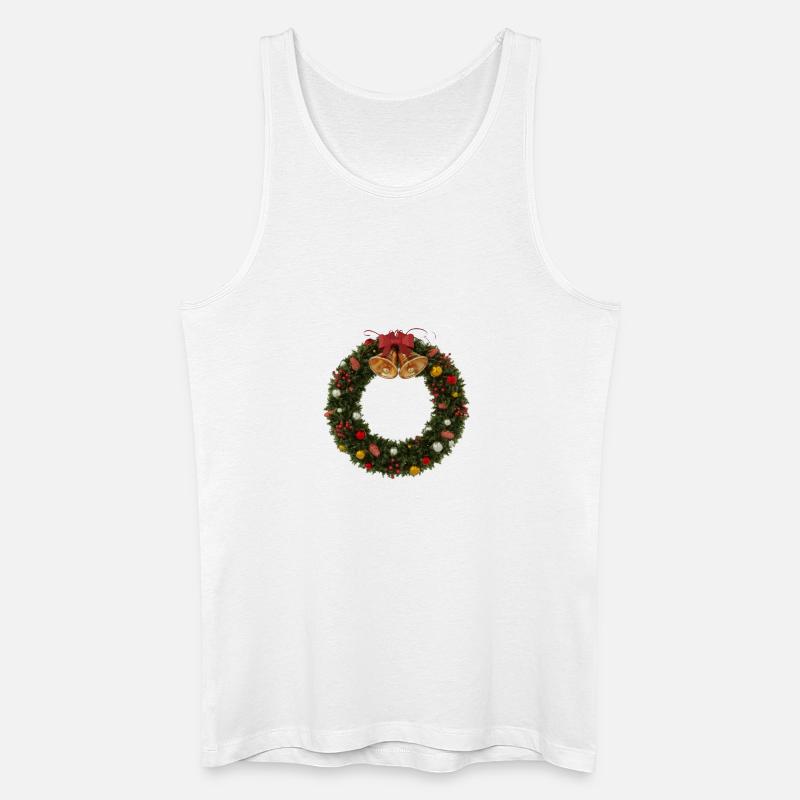 Weihnachtskranz mit Glocken und Schleife - Männer Bio Tank Top - Weiß